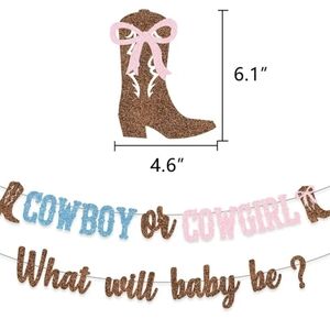 Cowboy or Cowgirl Baby Gender Reveal Decoration